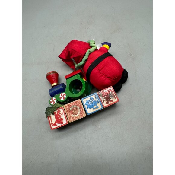 Vintage handmade Santa & Train Christmas Decor Set needs glued 7.5" blocks READ - Picture 4 of 9